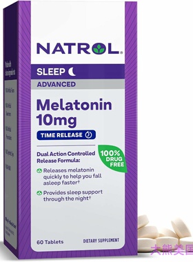 Natrol Advanced Sleep Melatonin Tablets, 10mg, 60 Count