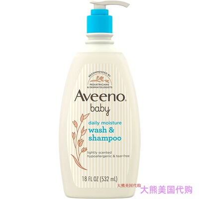 Aveeno Baby Wash & Shampoo For Hair & Body, Tear-Free, 18 Oz