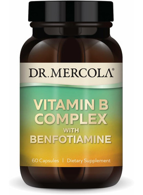 Dr. Mercola Vitamin B Complex with Benfotiamine, 60 Capsules