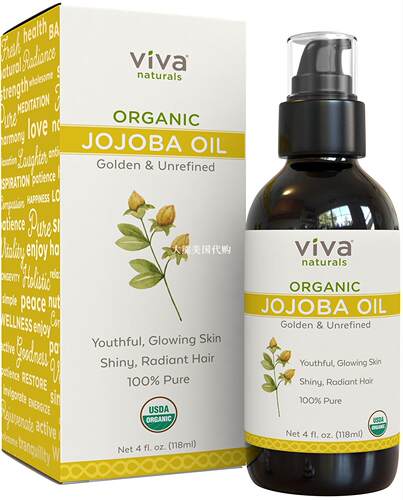 Viva Naturals Organic Jojoba Oil, 4oz 荷荷巴油