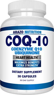 Arazo Nutrition CoQ10 Ubiquinone Coenzyme Q10, 30 Capsules