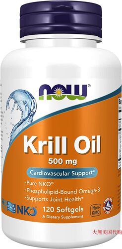 NOW Foods Neptune Krill Oil 500mg, 120 Softgels 虾油