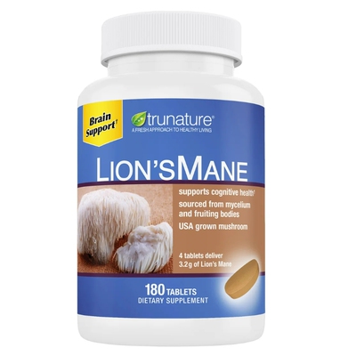 trunature Lion's Mane, 180 Tablets 狮鬃菇片剂
