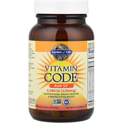 Garden of Life Vitamin Code Whole Food Vitamin D3 5000 IU