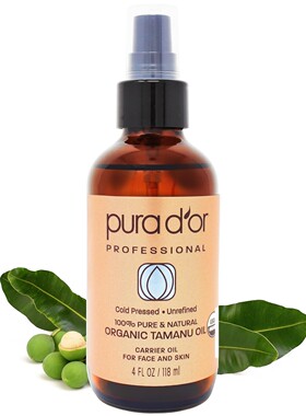 PURA D'OR Organic Tamanu Oil, 4 oz 琼涯海棠油