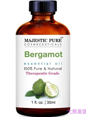 Majestic Pure Bergamot Essential Oil, 118ml 佛手柑精油