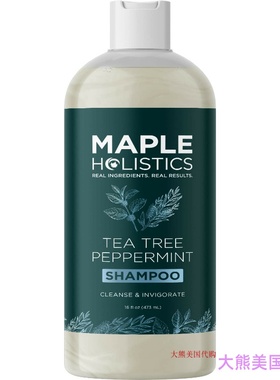 Tea Tree Peppermint Oil Shampoo by Maple Holistics (16 oz)