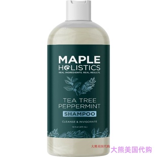 Tea Tree Peppermint Oil Shampoo by Maple Holistics (16 oz)
