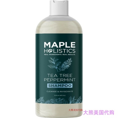 Tea Tree Peppermint Oil Shampoo by Maple Holistics (16 oz)