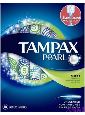 Tampax Pearl Plastic Tampons, Super Absorbency, Unscented