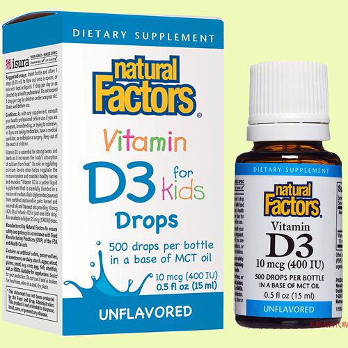 Natural Factors Vitamin D3 Drops 400 IU for kids 儿童维生素