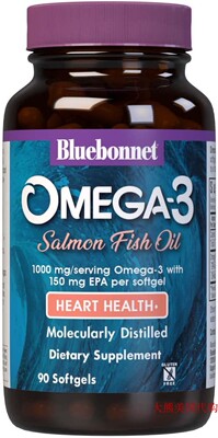 BlueBonnet Nutrition Omega-3 Salmon Oil Softgels, 90 Count