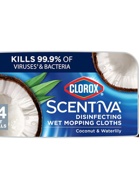 Clorox Scentiva Disinfecting Wet Mopping Cloths, 24 Refills
