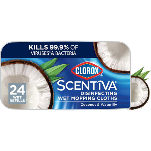 Clorox Scentiva Disinfecting Wet Mopping Cloths, 24 Refills