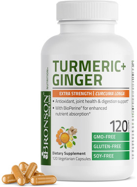 Bronson Turmeric + Ginger Extra Strength, Curcuma Longa