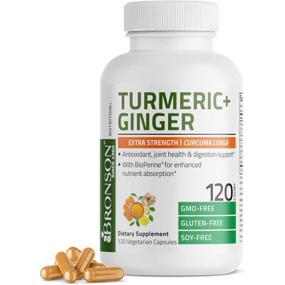 Bronson Turmeric + Ginger Extra Strength, Curcuma Longa