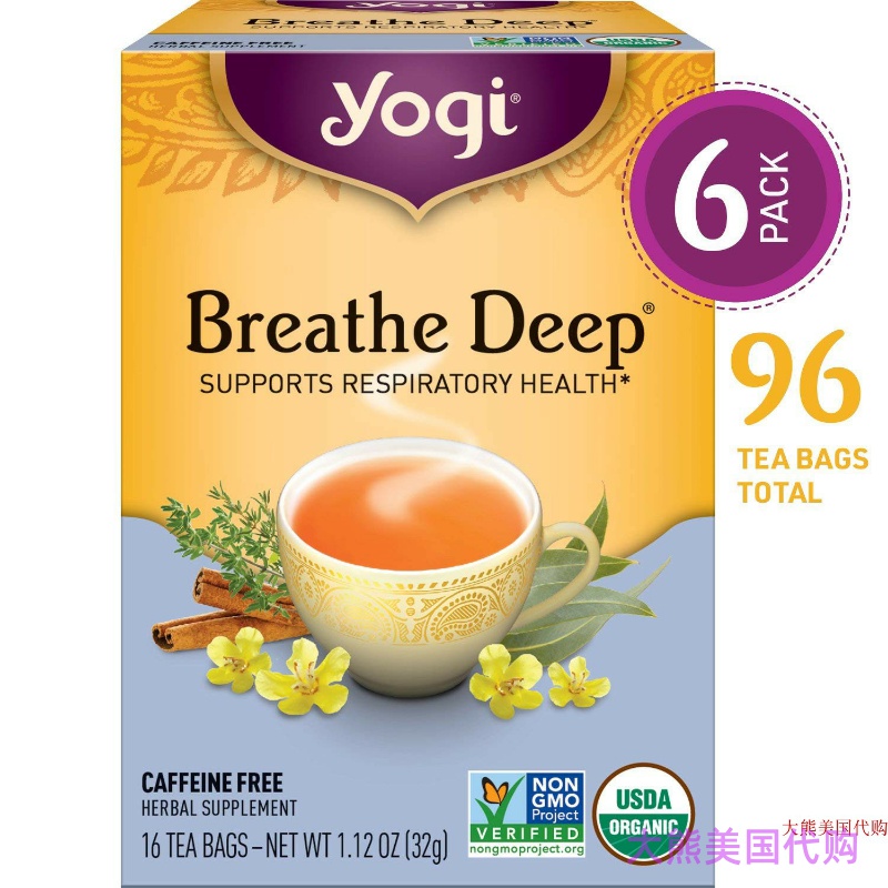 Yogi Tea, Breathe Deep, 16 Count (Pack of 6)