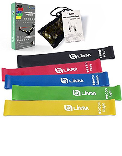 Limm Exercise Resistance Loop Bands - Set of 5, 12-inch