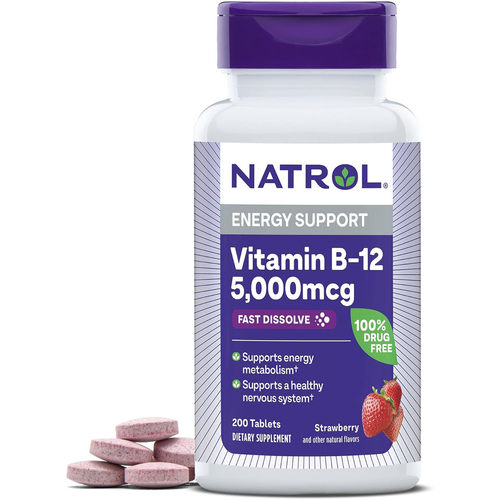 Natrol Energy Support Vitamin B12 5,000 mcg, Fast Dissolve