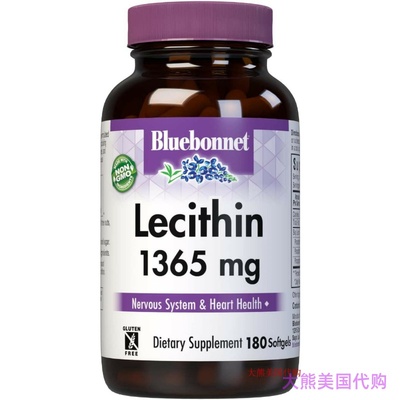 Bluebonnet Nutrition Lecithin 1365 mg, 180 softgels