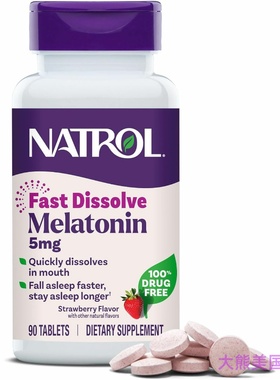 Natrol Melatonin Fast Dissolve Tablets, Strawberry, 5mg