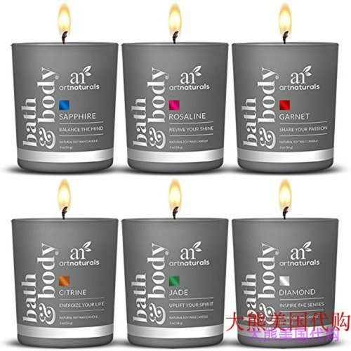 ArtNaturals Bath & Body Scented Candle Gift Set, (6 x 60g)