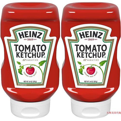 Heinz Tomato Ketchup, 14oz Squeeze Bottle (Pack of 2)