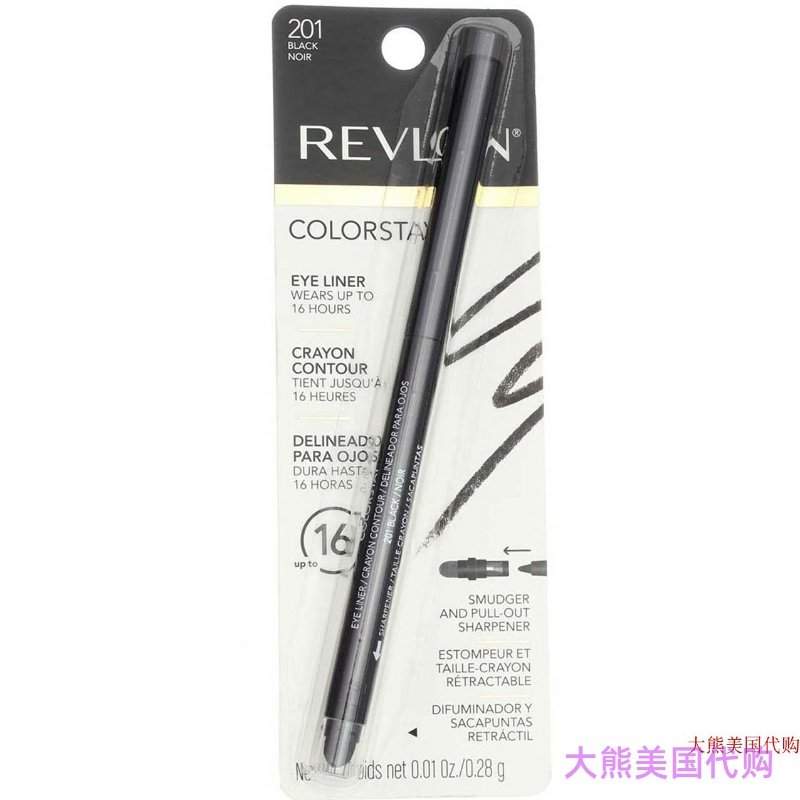 Revlon ColorStay Eyeliner Pencil, Black [201], 0.01 oz