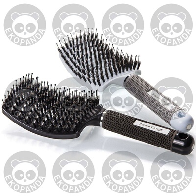 Curved and Vented Detangling Boar Bristle Hair Brush