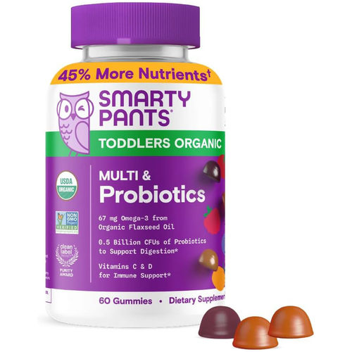 SmartyPants Organic Toddler Multivitamin Probiotics Gummies