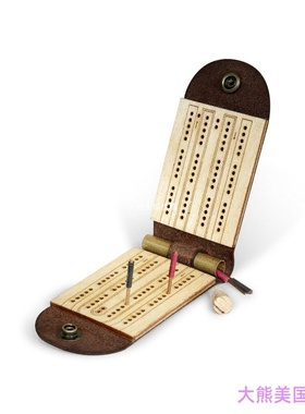 Travel Cribbage Board Game 玩纸牌戏时用来插木钉的记分板