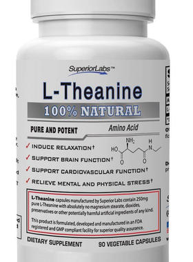 L-Theanine by Superior Labs - Pure, 250mg, 90 V-Caps