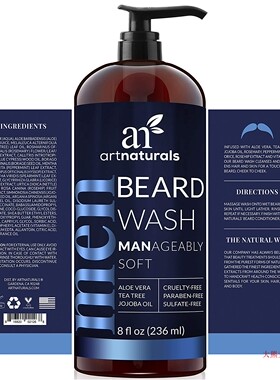 ArtNaturals Beard Shampoo Wash, Manageable Soft, 236 ml