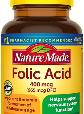 Nature Made Folic Acid 400mcg, 250 Tablets 叶酸