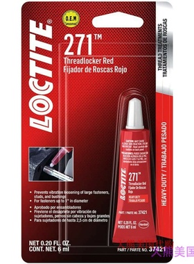 Loctite 37421 271 Red Heavy Duty Threadlocker, 6 ml Tube