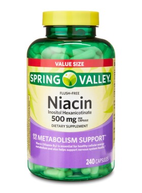 Spring Valley Niacin Supplement, 500 mg Capsules, 240 Count