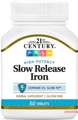 21st Century Slow Release Iron Tablets, 60 Tablets