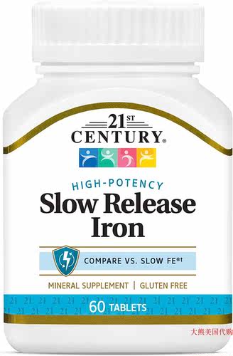 21st Century Slow Release Iron Tablets, 60 Tablets