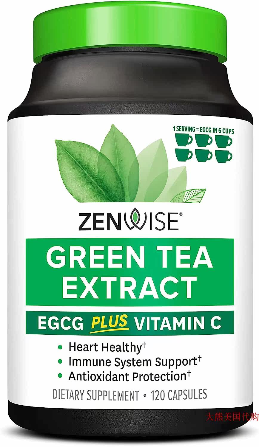 Zenwise Green Tea Extract Supplement with EGCG & Vitamin C图片