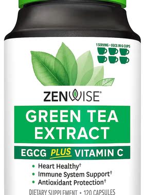 Zenwise Green Tea Extract Supplement with EGCG & Vitamin C
