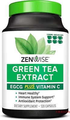 Zenwise Green Tea Extract Supplement with EGCG & Vitamin C
