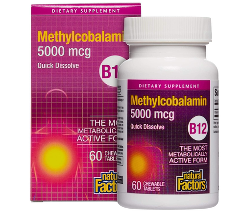 Natural Factors Vitamin B12 Methylcobalamin 5000mcg 60Tablet