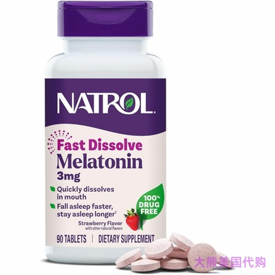 Natrol Melatonin Fast Dissolve Tablets, Strawberry, 3mg