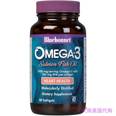 BlueBonnet Nutrition Omega-3 Salmon Oil Softgels, 90 Count