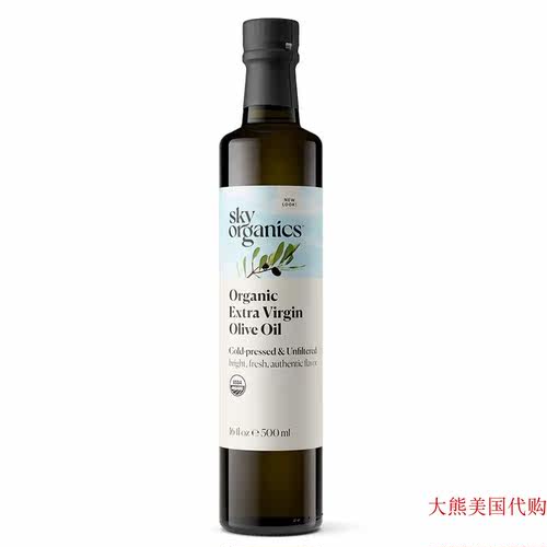 Organic Extra Virgin Olive Oil by Sky Organics, 16.9oz