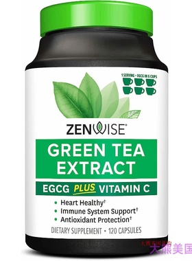 Zenwise Green Tea Extract Supplement with EGCG & Vitamin C
