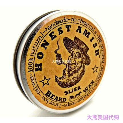 Honest Amish Slick Beard Wax - All Natural and Organic - 2OZ