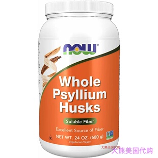 NOW Whole Psyllium Husks, Soluble Fiber, 680 g