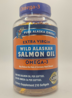Pure Alaska Omega-3 Wild Alaskan Salmon Oil 1000mg Softgels