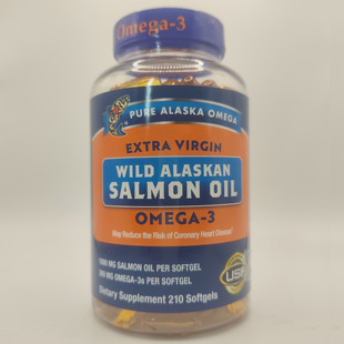 Pure Alaska Omega-3 Wild Alaskan Salmon Oil 1000mg Softgels